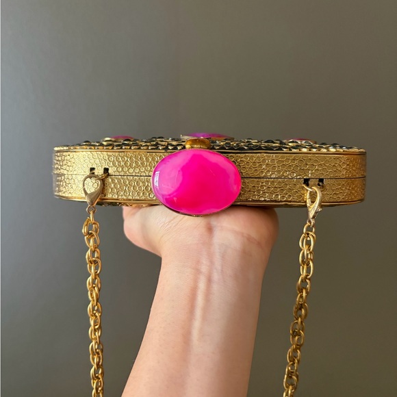 Elegant Pink and Gold Clutch